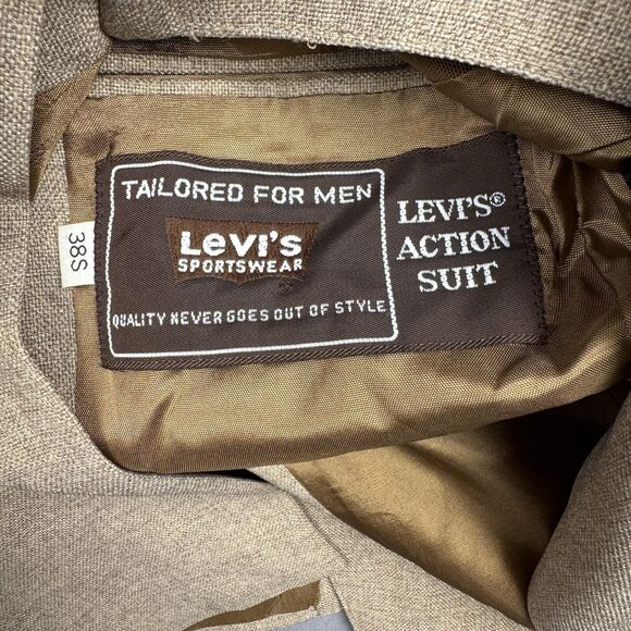 Vintage Levi Panatela Sportswear Men's Size 38S Heathered Brown Suit Coat Jacket - Picture 11 of 15